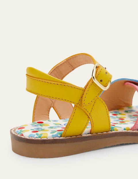 Leather Buckle Sandals - Multi Leather