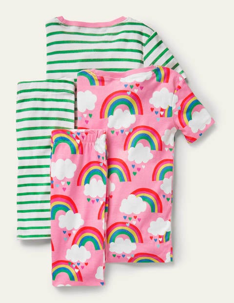 Twin Pack Snug Short Pajamas - Pink Lemonade Rainbows Twin Pack Snug Short Pajamas - Pink Lemonade Rainbows