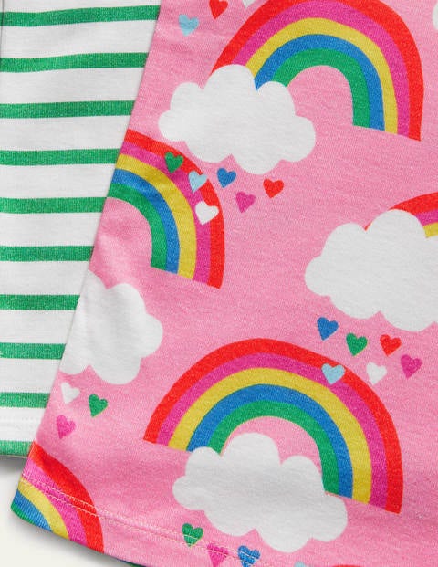 Twin Pack Snug Short Pajamas - Pink Lemonade Rainbows Twin Pack Snug Short Pajamas - Pink Lemonade Rainbows