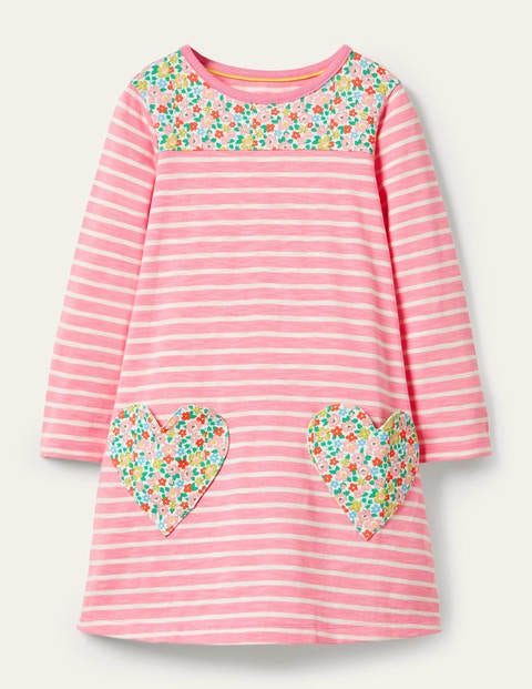 Pink Heart Fun Pocket Jersey Dress ...