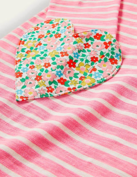 Fröhliches Jerseykleid mit Taschen - Kirschblütenrosa/Naturweiß
