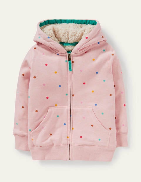 Shaggy-lined Hoodie - Provence Dusty Pink Multi Spot