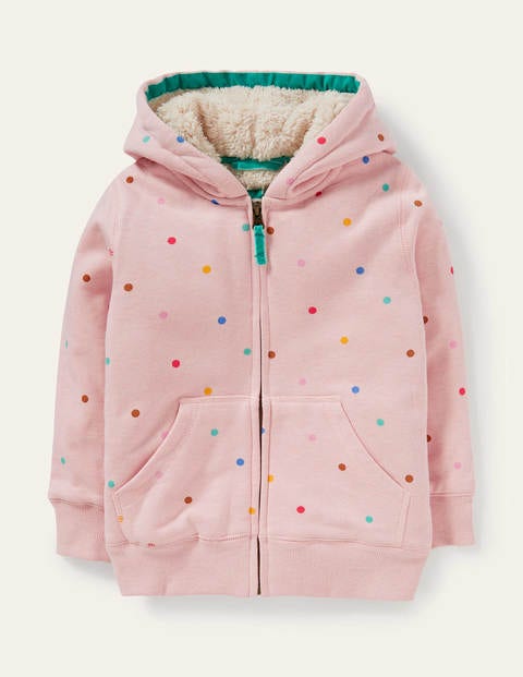 Shaggy-lined Hoodie - Provence Dusty Pink Multi Spot Shaggy-lined Hoodie - Provence Dusty Pink Multi Spot