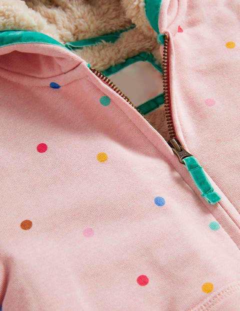 Shaggy-lined Hoodie - Provence Dusty Pink Multi Spot Shaggy-lined Hoodie - Provence Dusty Pink Multi Spot