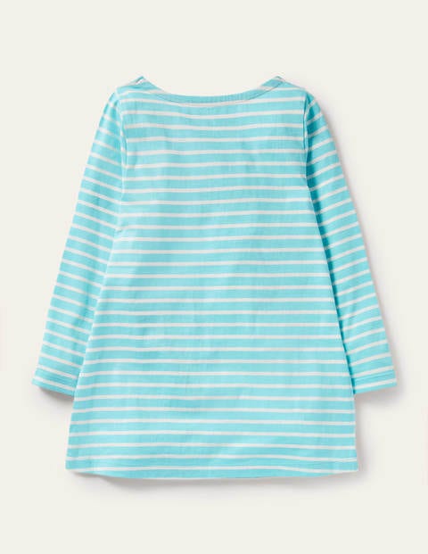 Appliqué Pocket Tunic - Aqua/ Ivory Puffins Appliqué Pocket Tunic - Aqua/ Ivory Puffins
