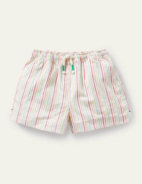 Heart Pocket Shorts - Ivory/ Multi Stripe