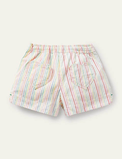 Heart Pocket Shorts - Ivory/ Multi Stripe
