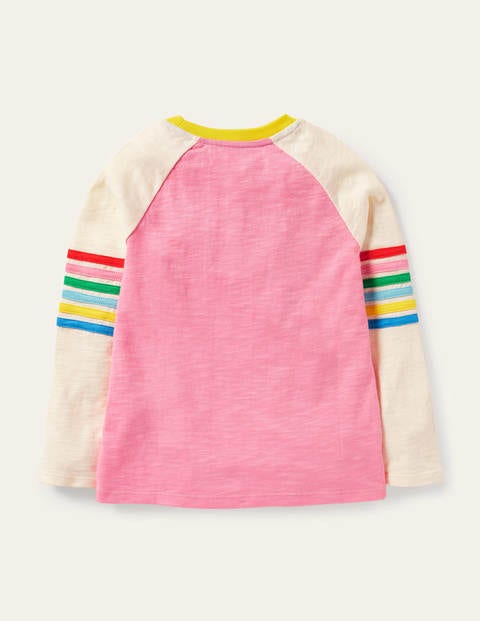 Stripe Slub Raglan T-shirt - Pink Lemonade Stripe Slub Raglan T-shirt - Pink Lemonade