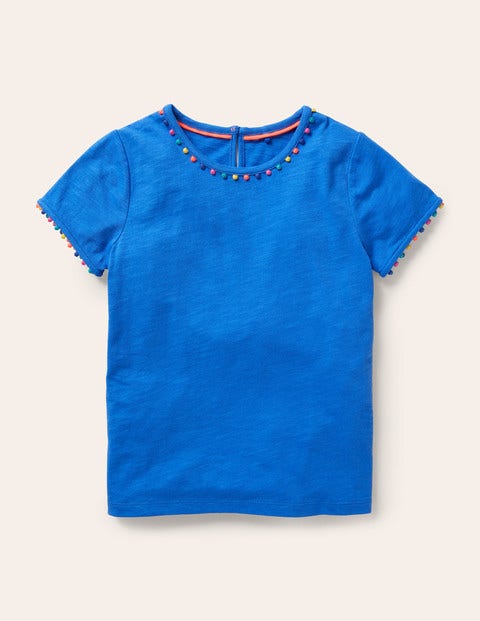 Charlie Pom Jersey T-shirt - Brilliant Blue Charlie Pom Jersey T-shirt - Brilliant Blue