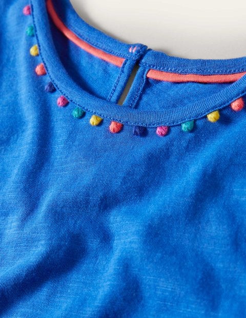 Charlie Pom Jersey T-shirt - Brilliant Blue Charlie Pom Jersey T-shirt - Brilliant Blue