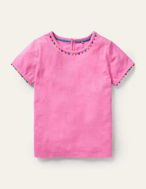 Charlie Pom Jersey T-shirt - Strawberry Ice Pink
