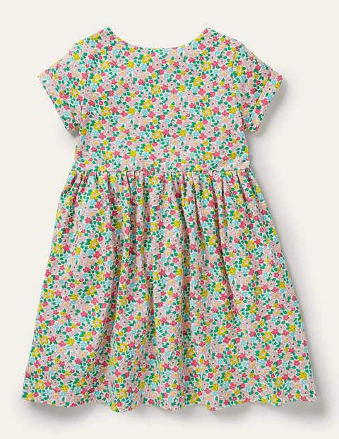 Short-sleeved Fun Jersey Dress - Multi Spring Floral