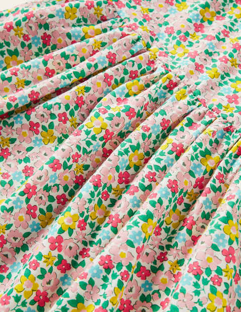 Fröhliches Jerseykleid mit kurzen Ärmeln - Bunt, Frühlingsblumen