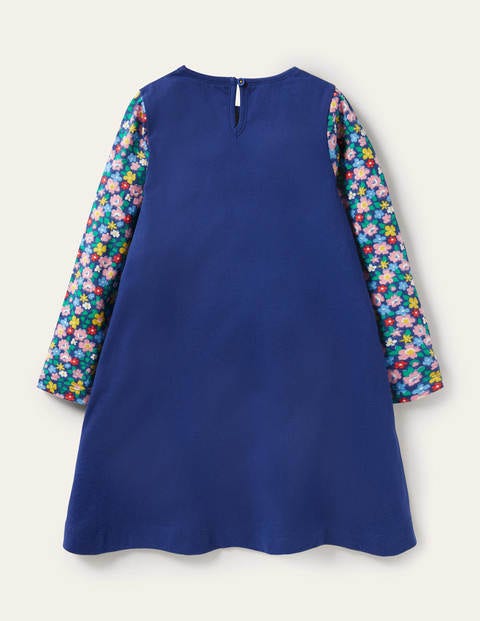 Long Sleeve Appliqué Dress - Starboard Blue Horse Long Sleeve Appliqué Dress - Starboard Blue Horse
