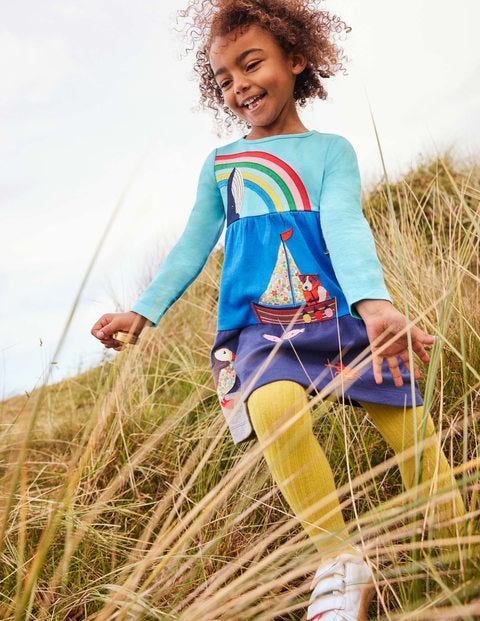 Mini Boden Flutter Appliqué Dress 