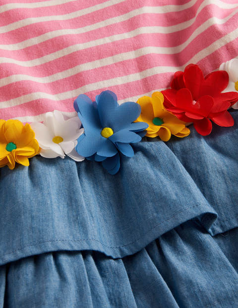 Kleid mit Applikationen und Mustermix - Kirschblütenrosa/Naturweiß, Blumen Kleid mit Applikationen und Mustermix - Kirschblütenrosa/Naturweiß, Blumen