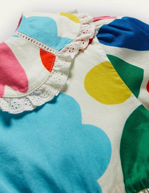 Robe tissée à col - Motif Painted Floral multi Robe tissée à col - Motif Painted Floral multi