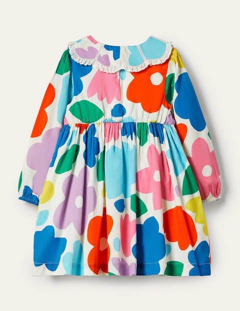 Robe tissée à col - Motif Painted Floral multi Robe tissée à col - Motif Painted Floral multi