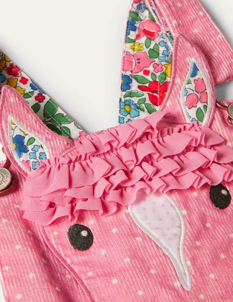 Latzhose mit Pferdeapplikation - Kirschblütenrosa Latzhose mit Pferdeapplikation - Kirschblütenrosa
