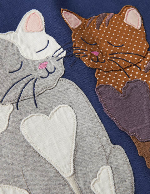 Front & Back Appliqué T-shirt - Starboard Blue Cats Front & Back Appliqué T-shirt - Starboard Blue Cats