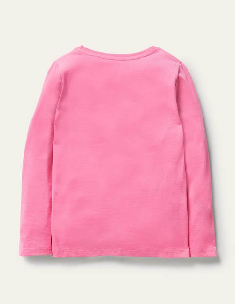 Long sleeve Graphic T-shirt - Bright Petal Pink Farm Scene