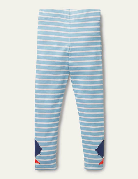 Fröhliche Leggings mit Applikation - Wasserblau/Naturweiß, Papageitaucher Fröhliche Leggings mit Applikation - Wasserblau/Naturweiß, Papageitaucher