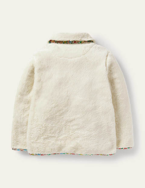 Teddy-Jacke mit durchgehendem Reißverschluss - Hellbeige Teddy-Jacke mit durchgehendem Reißverschluss - Hellbeige