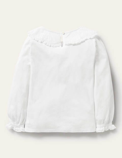 Lace Collared Cotton Top - White Lace Collared Cotton Top - White