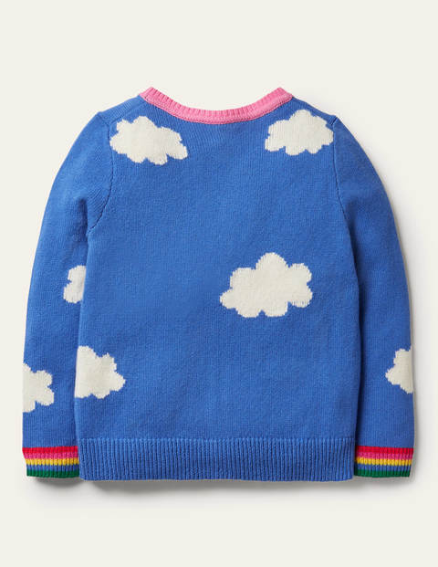 Cardigan mit Wetterapplikation - Elisabethanisches Blau, Himmel Cardigan mit Wetterapplikation - Elisabethanisches Blau, Himmel