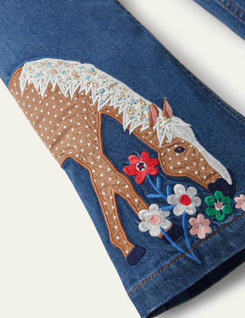 Appliqué Animal Jeans - Mid Vintage Animals Appliqué Animal Jeans - Mid Vintage Animals