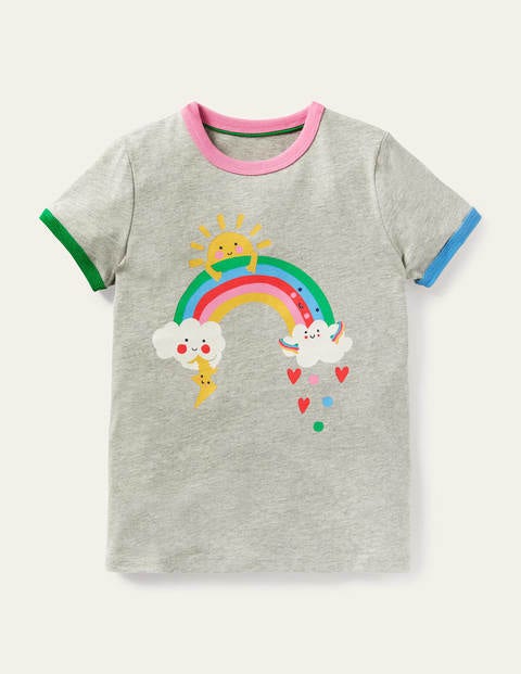 T-Shirt mit Grafik - Grau Meliert, Wetter T-Shirt mit Grafik - Grau Meliert, Wetter