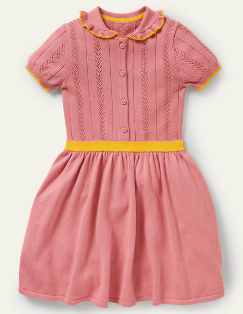 Pointelle Knitted Dress - Almond Pink