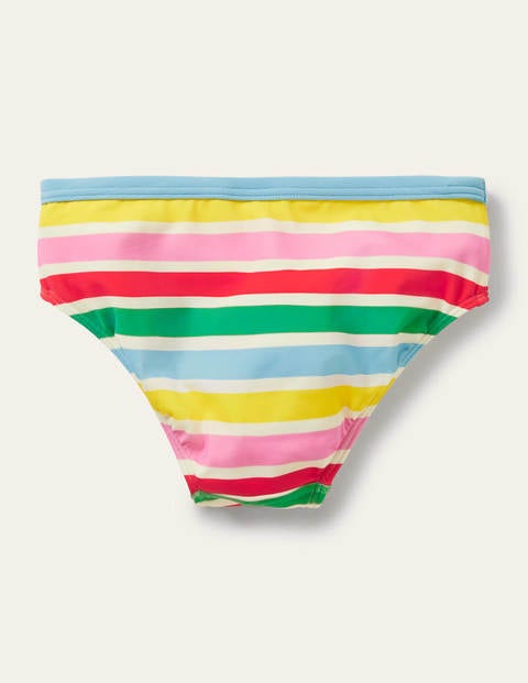 Patterned Bikini Bottoms - Ivory/Multi Rainbow