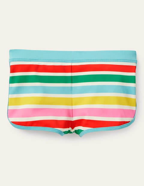 Patterned Swim Shorts - Ivory/Multi Rainbow