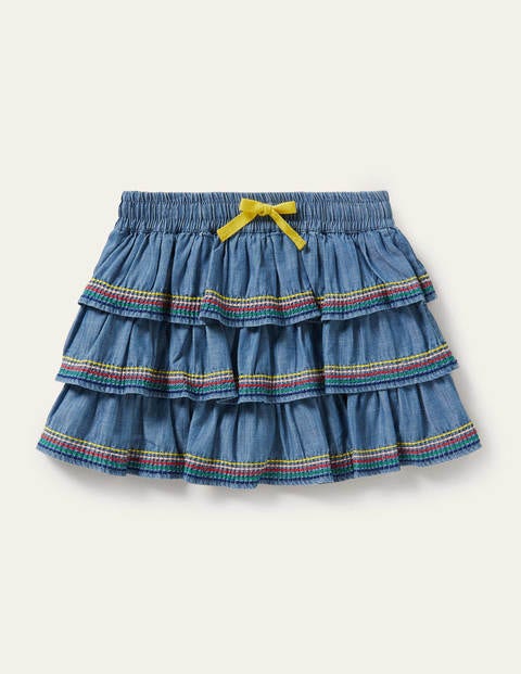 Multi Hotchpotch Pineapple Geo Mini Boden Tiered Woven Twirly Skirt 