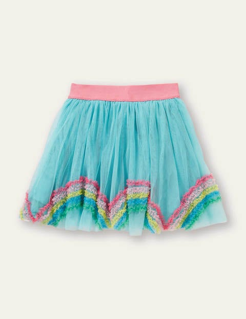 Tulle Rainbow Skirt - Aqua Blue Rainbows