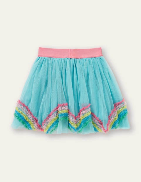 Tulle Rainbow Skirt - Aqua Blue Rainbows