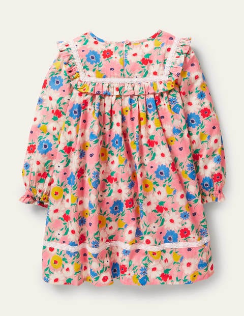 Long Sleeve Floral Dress - Boto Pink Painterly Floral