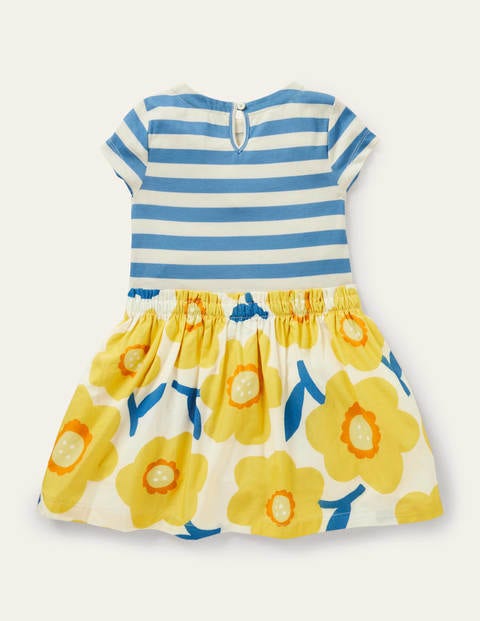 Short-sleeve Hotchpotch Dress - Sweetcorn Yellow Daffodil