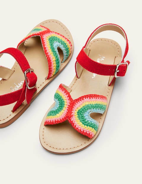 Crochet Sandals - Rainbow Red