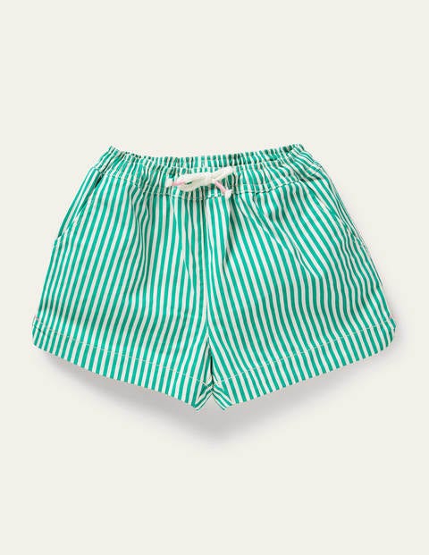 Shorts mit Herztaschen - Paprikagrün, Feine Streifen