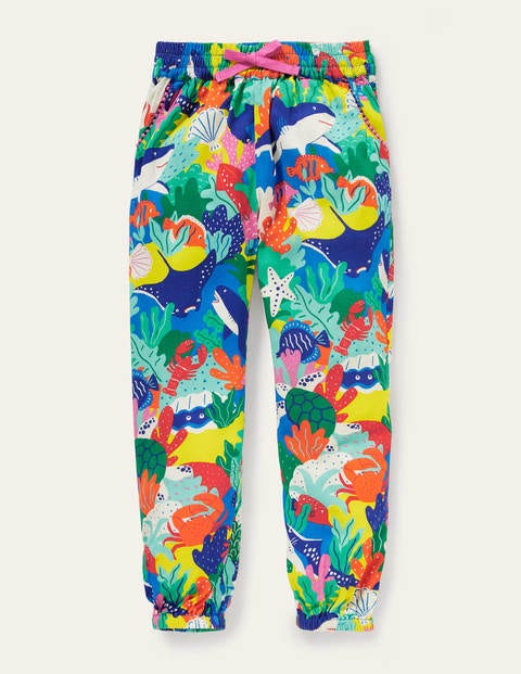 Relaxed Woven Printed Trousers - Multi Rainbow Reef