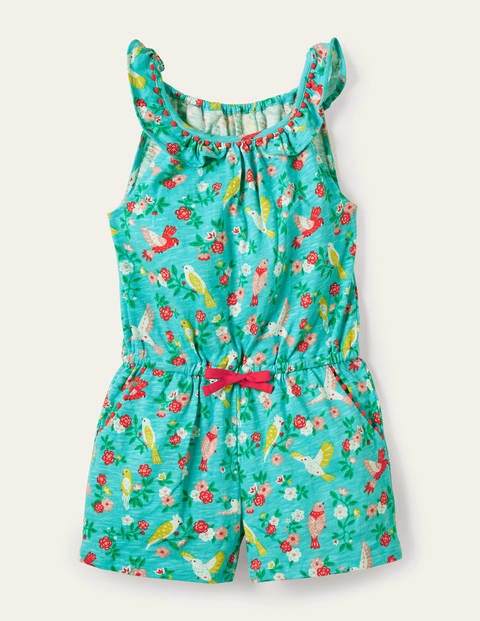 Charlie Pom Jersey Romper - Turquoise ...