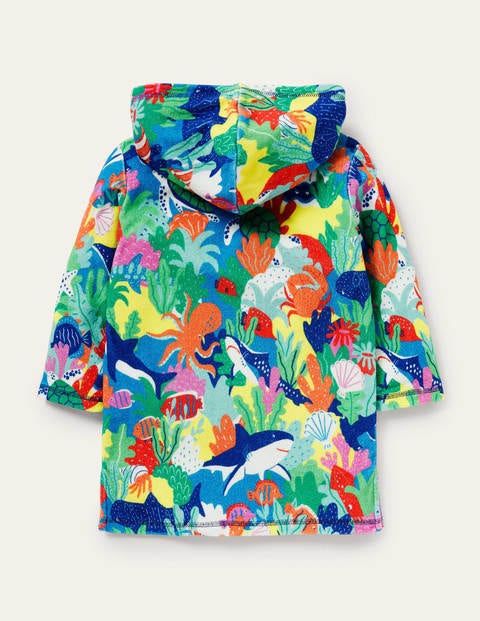 Pattern Towelling Beach Dress - Multi Rainbow Reef