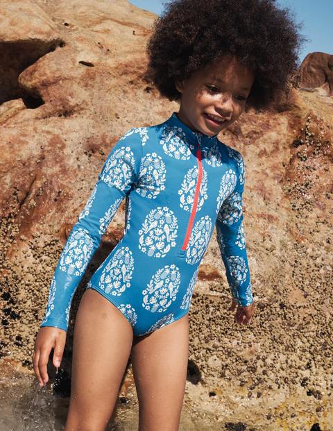 Labelar Kids Sunsuit Long Sleeve Swimwear One-Piece Bodysuit Swimsuit 