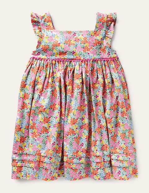 Frill Sleeve Jersey Dress - Multi Tropical Flowerbed