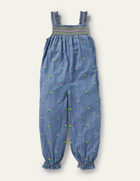 Embroidered Smock Dungarees