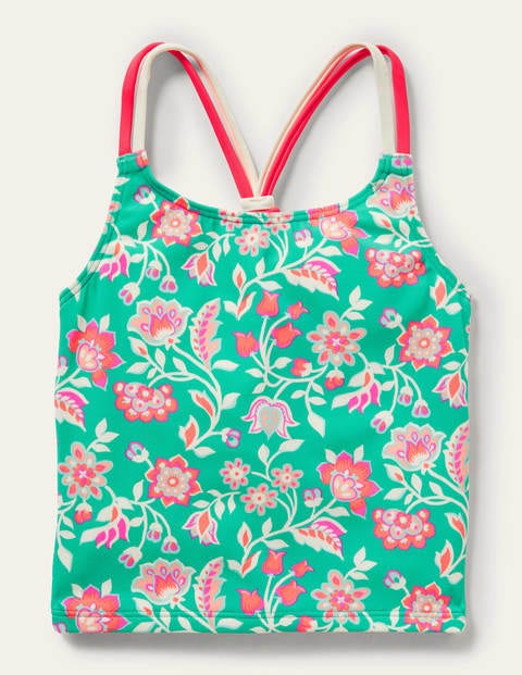 Patterned Tankini Top - Tropical Green Paisley