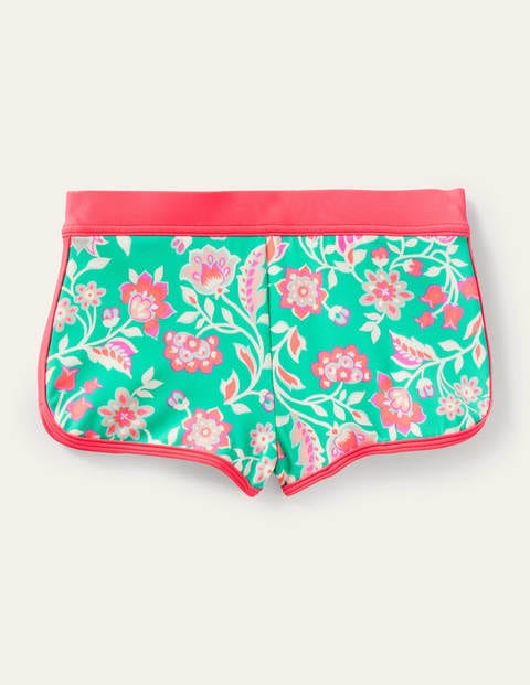 Patterned Swim Shorts - Tropical Green Paisley