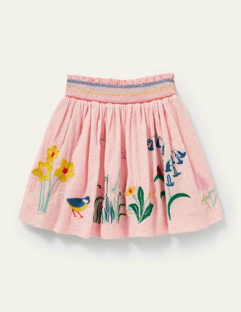 Smock Embroidered Skirt - Provence Dusty Pink Flowers